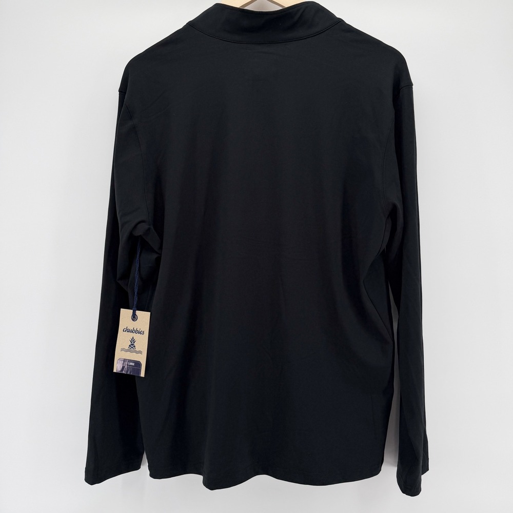 Chubbies Men Black 1/4 Zip Long Sleeve Pullover Sweatshirt Size Large Hiking NEW - Picture 9 of 14